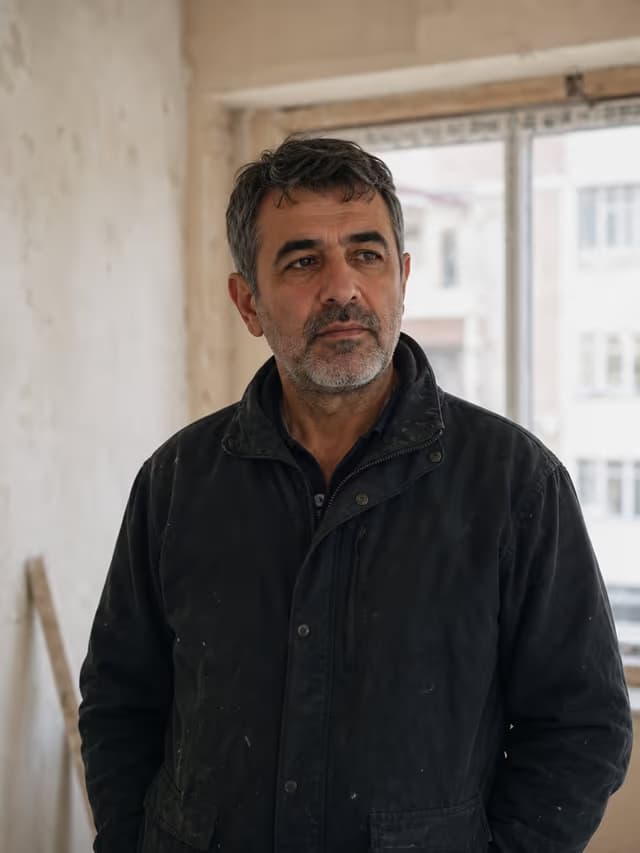 Şantiye şefi, yarı yenilenmiş bir dairede